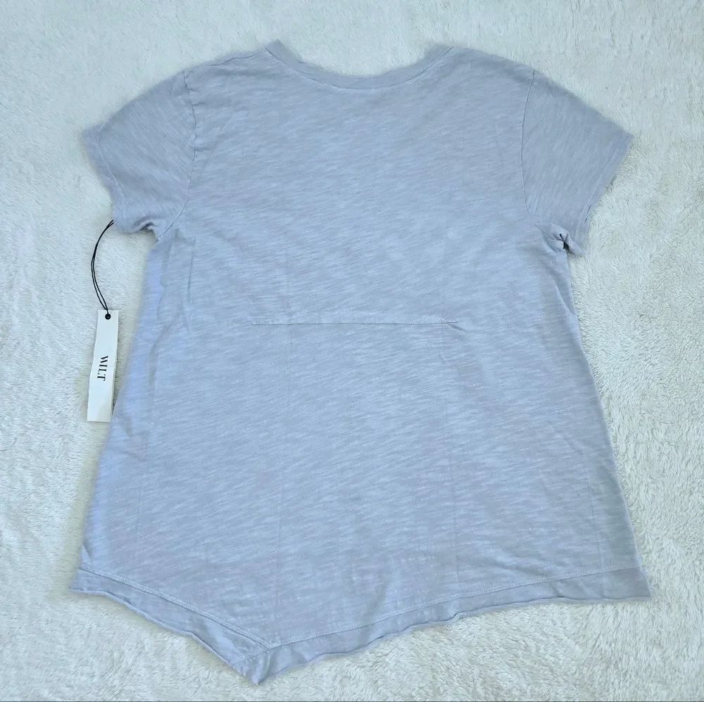 Wilt🥀 Dusty Blue💙-Grey🩶 Slub Knit V-Neck Top - NWT - Picture 2 of 15